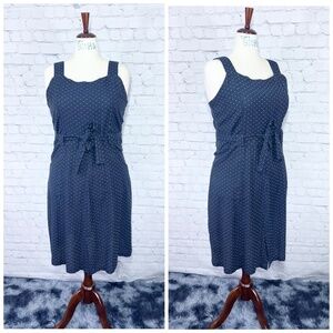 👗NWT🤩 |•MATA TRADERS•| Navy White Polka Dot Pinafore Dress Size XL